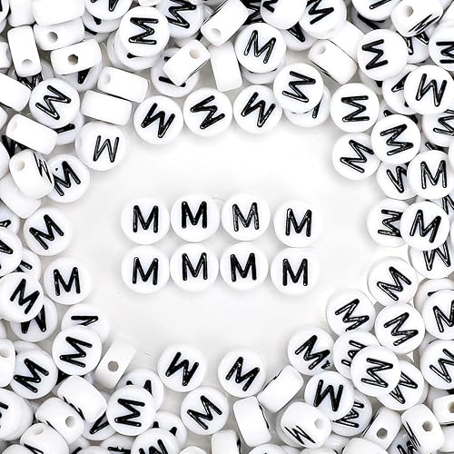 Miniatura 9 de 500 cuentas de letras en U, cuentas del alfabeto, cuentas de letras vocales para hacer joyas, cuentas Kandi, cuentas redondas de letras para hacer