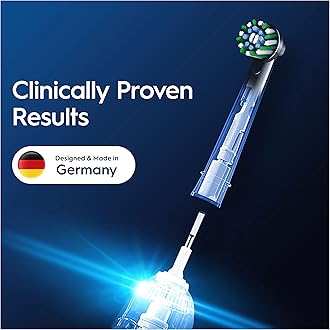 Oral-B Pro Cross Action Original Electric Toothbrush Heads, Black, Pack of 10, Suitable for Mailbox, Oral B Replacement Toothbrush Head with Angled Bristles for Deep Cleaning