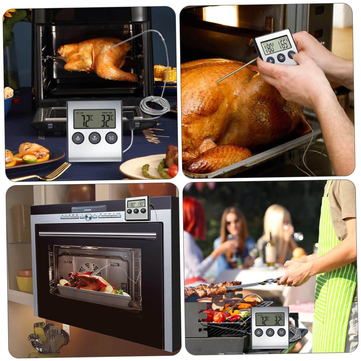 Alipis 2sets Termometro Per e Barbecue Inossidabile Facile Misurazione Della Per e Alimenti Per Del Bbq