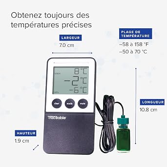 Traceable Fridge/Freezer Digital Thermometer with Bottle Probe