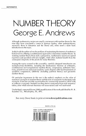 Number Theory (Dover Books on Mathematics)