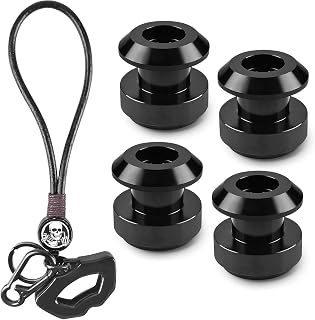 4pcs Docking Hardware Kit Sissy Bar Backrest Mounting Spools Bungee Buttons for Can Am Spyder and Key Holder Key Chain Cover Key Case with Leather Strap for Can-Am Spyder F3 RT RT-S ST RSi RT Limited