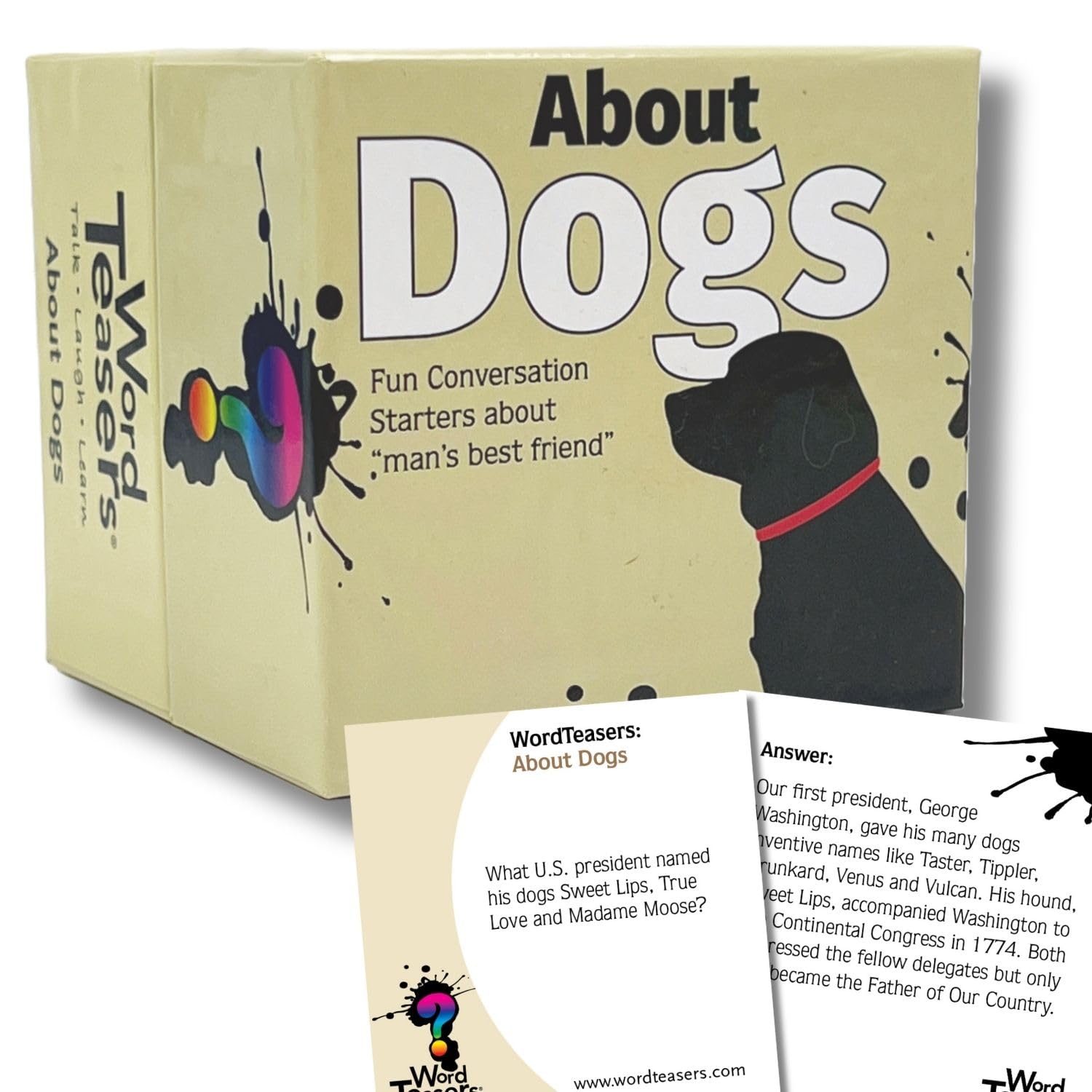 ? WORD TEASERS About Dogs - Fun & Funny Dog Trivia Game for Kids & Adults - Conversation Starter Game About Dogs - 150 Dog Trivia Cards