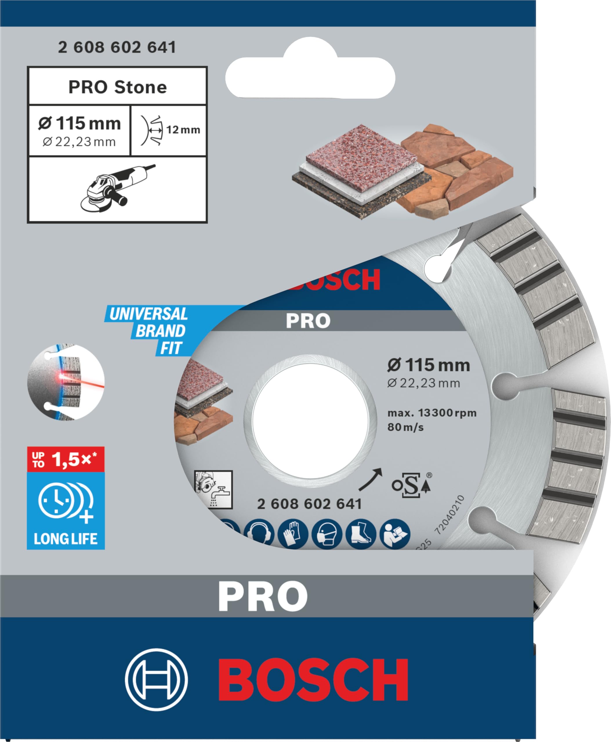 Bosch 2 608 602 641 - Disco de corte de diamante Best for Stone - 115 x 22,23 x 2,2 x 12 mm (pack de 1)