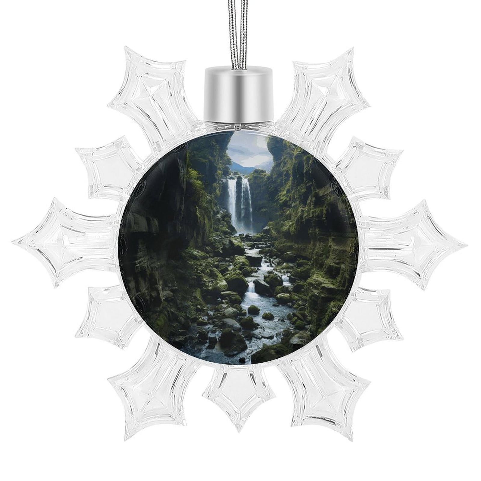 Waterfall Cliff Snowflake Decorations,Christmas Decorations，Christmas Indoor Winter Wonderland Decor，Hanging Ornaments for Xmas Tree Winter New Year Party Supplies
