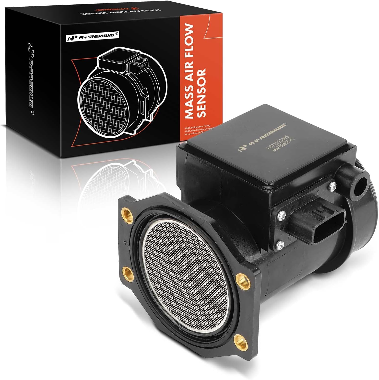 A-Premium Mass Air Flow Sensor Meter Assembly Compatible with Nissan Sentra 1995-1999, 200SX 1995-1998, 1.6L, GA16DE, Naturally Aspirated, w/Housing, 22680-0M605, 22680-0M600