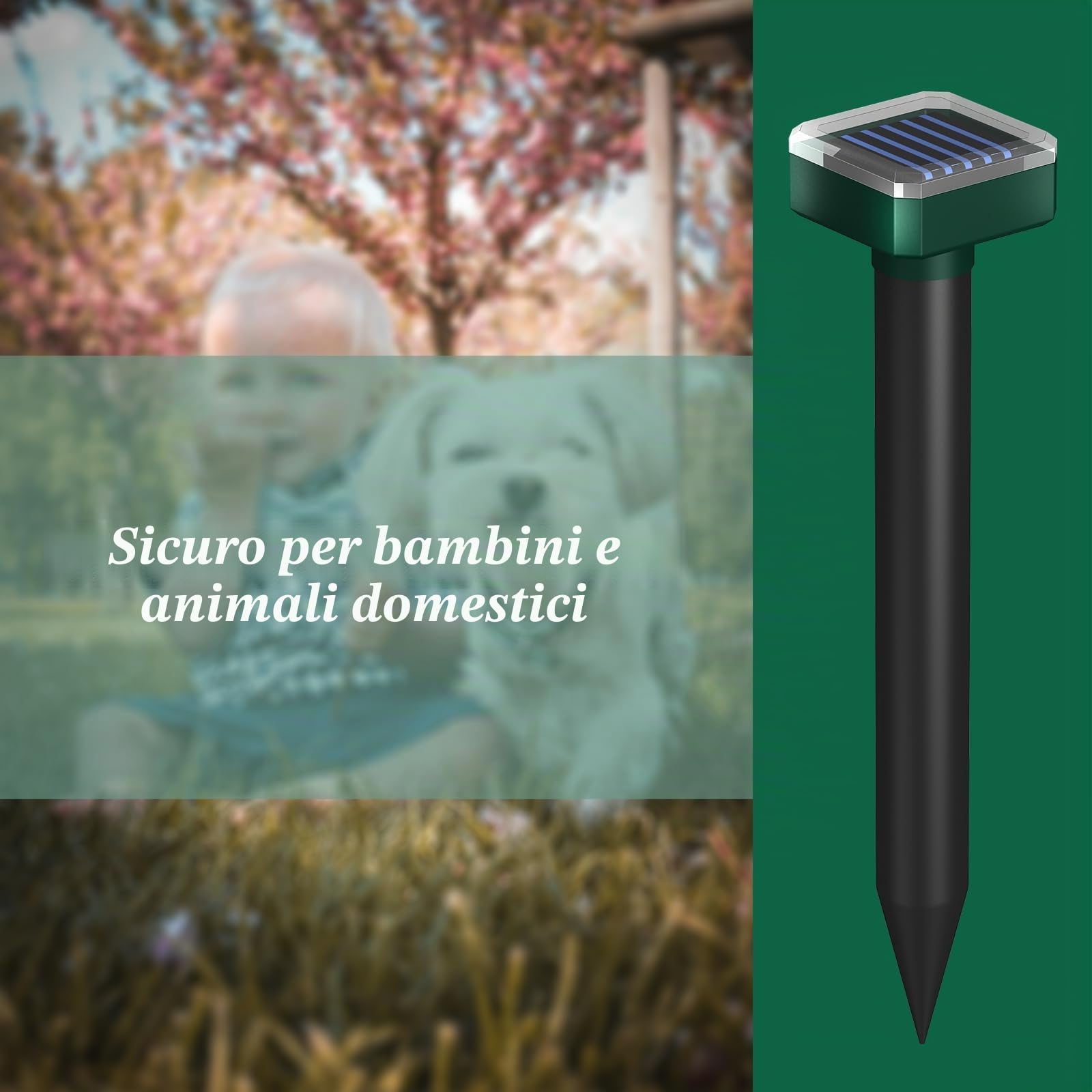 Snake Away per esterni, repellente per serpenti ad energia solare per cortile, deterrente sonico, impermeabile e sicuro per animali domestici, per garage, prato, uso domestico (8)