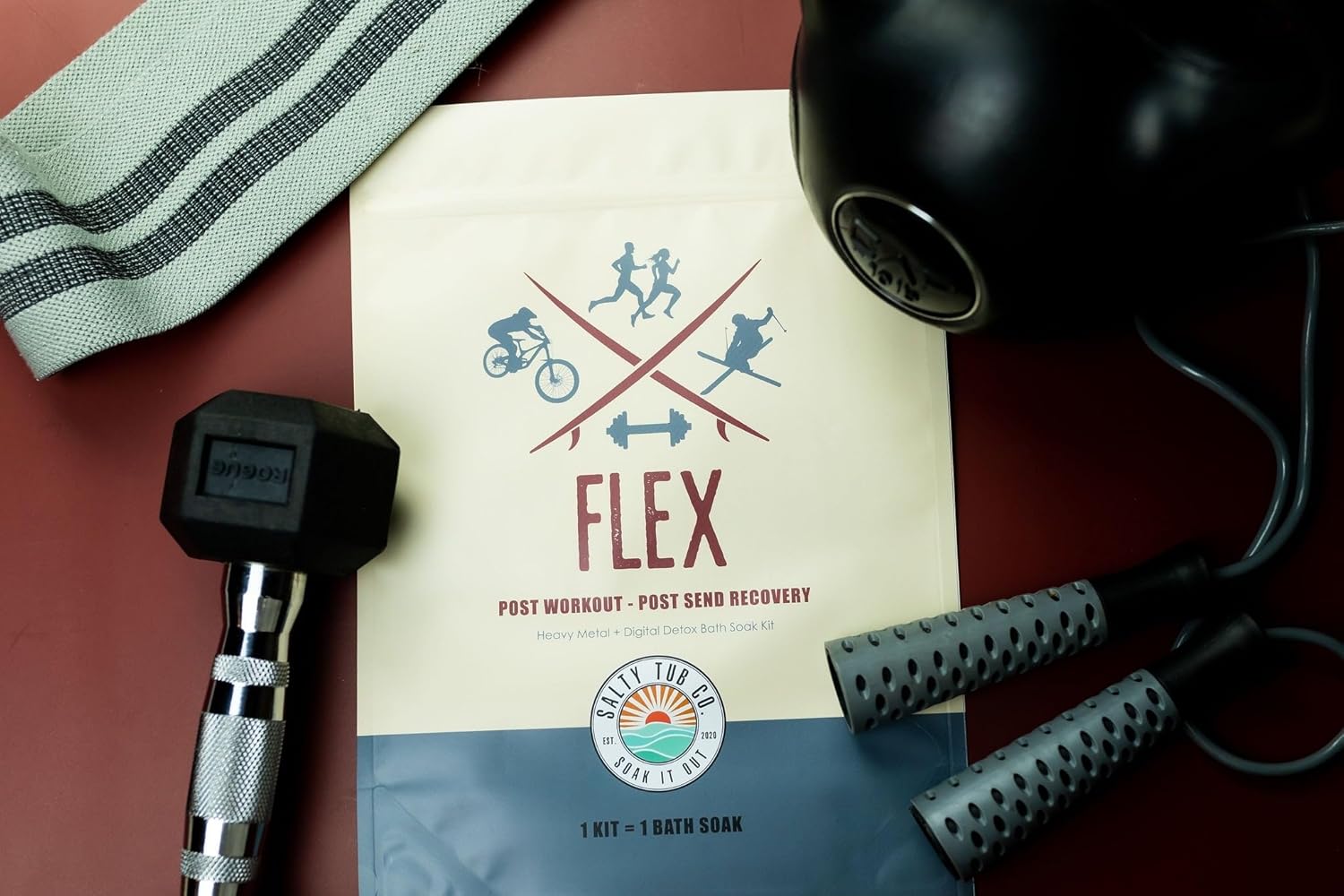 Flex – Post-Workout Recovery Soak with Magnesium, and Eucalyptus for Muscle Recovery, Reduced Soreness, and Relaxation - Spa Level Bath Experience, Single Use