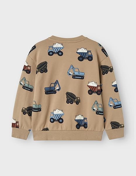 NAME IT Nkmnassen LS RLX Sweat Card Bru, Giacca In Felpa Con Cappuccio Per Bambini E Ragazzi, Taglio Largo