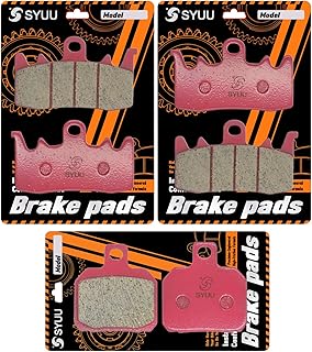 S SYUU Ceramic Motorcycle Brake Pads Set - Front & Rear - High-Performance, Low Noise - Compatible with Ducati Monster 821 2015 2016 2017, 1200 Monster 2014 2015 2016 2017 - Easy Install FA630F FA266R