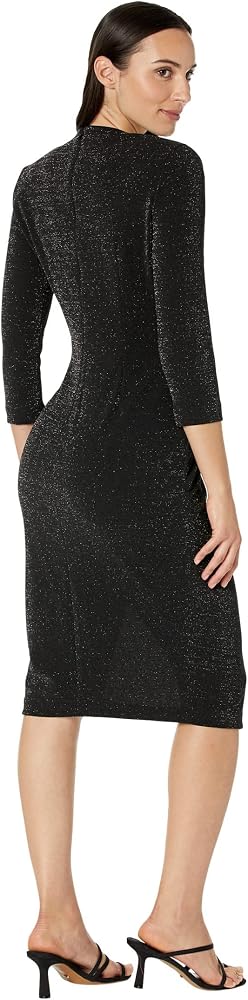 calvin klein ruched midi dress CALVIN KLEIN Ruched Knee Length Dress In Pink