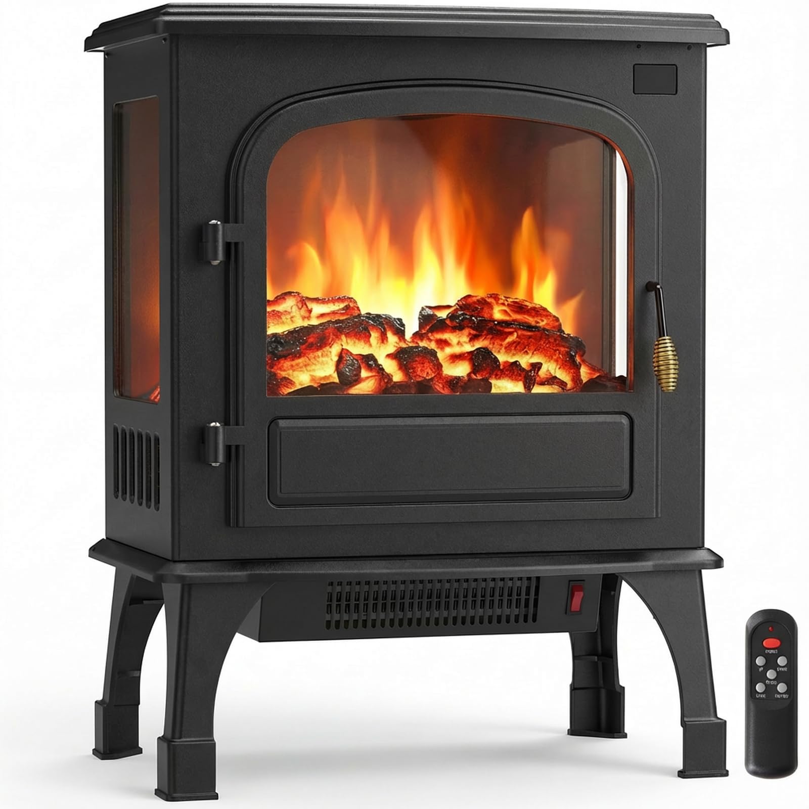 Photo 1 of ***PLASTIC BASE IS CRACKED****DUMOS Electric Fireplace Heater, 26” Freestanding Electric Fireplace Stove with 3D Flame Effect & Remote Control, Stylish Stove for Home with Safety Features, Adjustable Heat & 12H Timer, Charcoal
