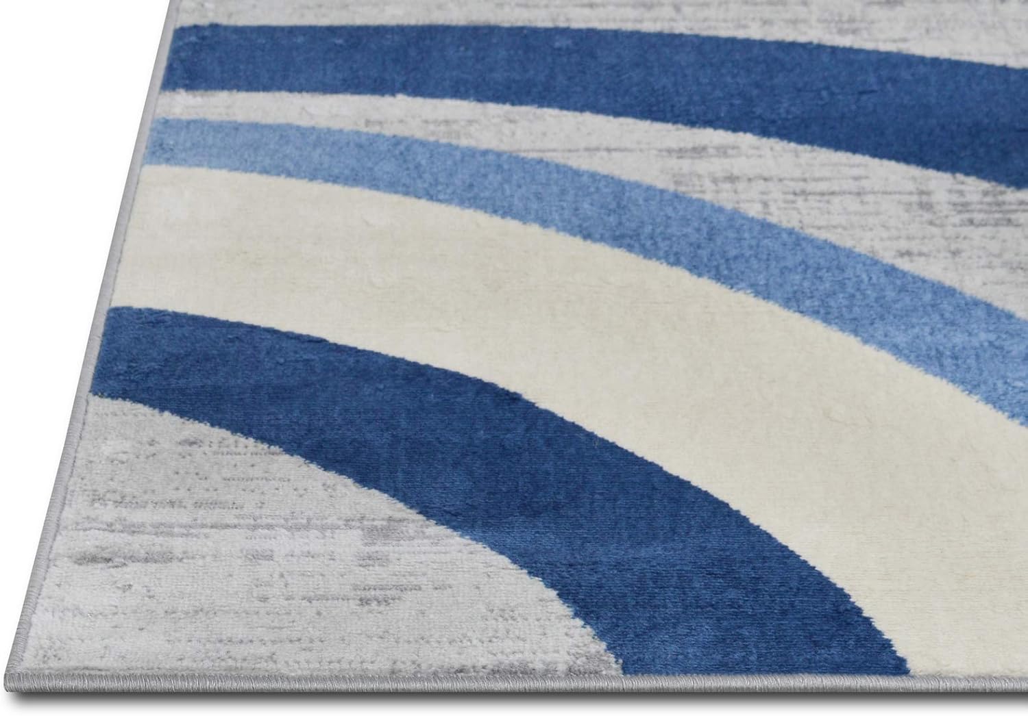 HR Blue/Silver/Gray/White Abstract Rugs Luxury Livingroom Carpet Modern Contemporary Blue Area Rug Ultra-Soft, Shed Free Stain Resistant Swirls