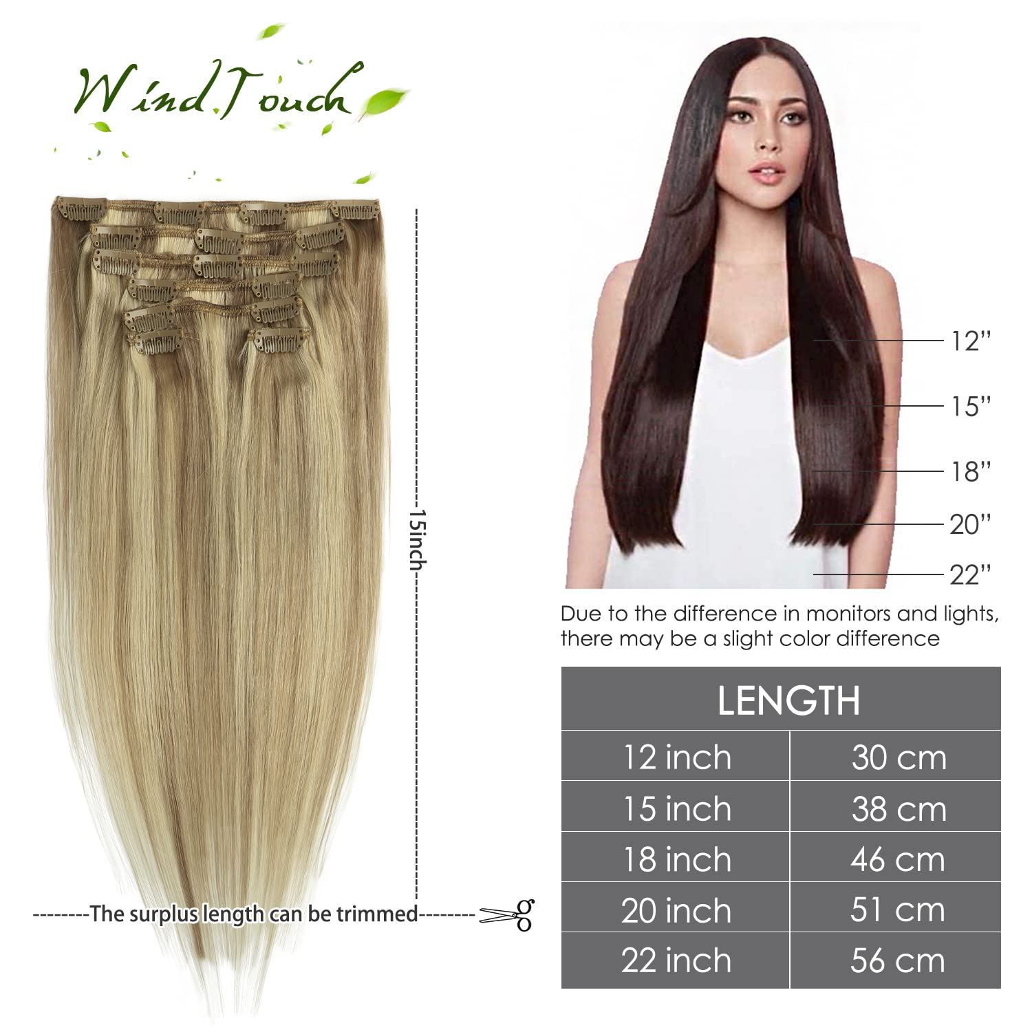 Amazon.com: Clip in Hair Extensions Human Hair Balayage Mixed Bleach Blonde  70g 22Inch #18P613 7PCS : CDs & Vinyl