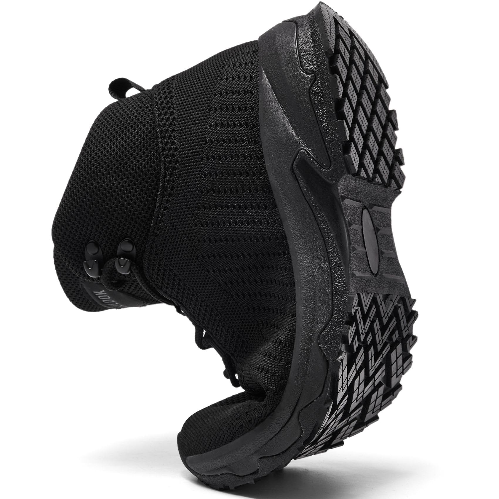 SHULOOK Non Slip Work Boots for Men Slip Resistant Lightweight Kitchen Chef Shoes for Restaurant Food Service Comfy Working Shoe Ankle Support Mesh Walking Footwear Black