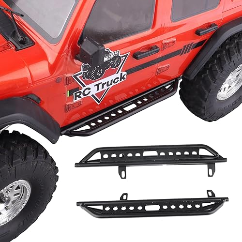 Miniatura 4 de Hobbypark Estribos de pedal lateral de metal placa de pie para escala 1/10 RC Crawler Car Axial SCX10 III AXI03007 Hop-ups Piezas de actualización