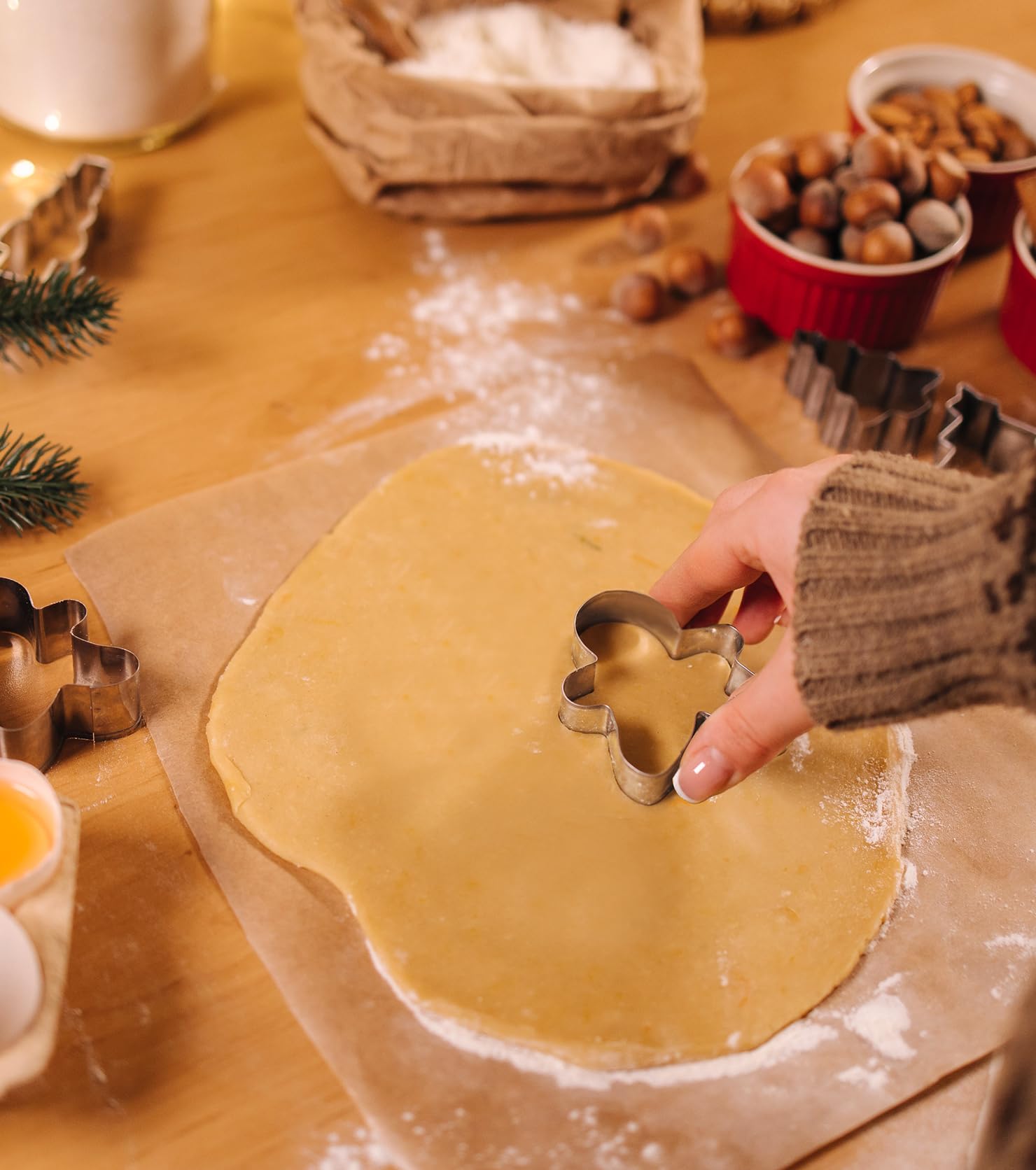 Set Da 15 Formine Per Biscotti Di Natale In Acciaio Inox + 50 Sacchetti Cellophane - Stampi Fai Da Te Per Bambini