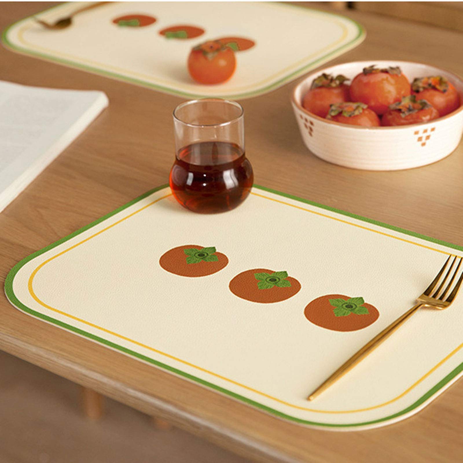 ZJM Placemat Set,leather Placemat,heat-resistant,non-slip,waterproof And Oil-proof,easy To Clean,firm Printing And Dyeing,bright Colors,Home Dining Mats