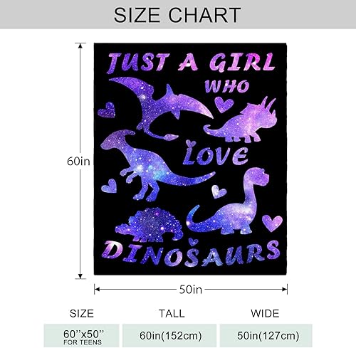Miniatura 6 de Jwzrene Manta de franela de dinosaurio y galaxia, manta ligera para mamá, mujeres, niños y niñas, de hija, hijo, manta cálida para sofá o cama, 50 x