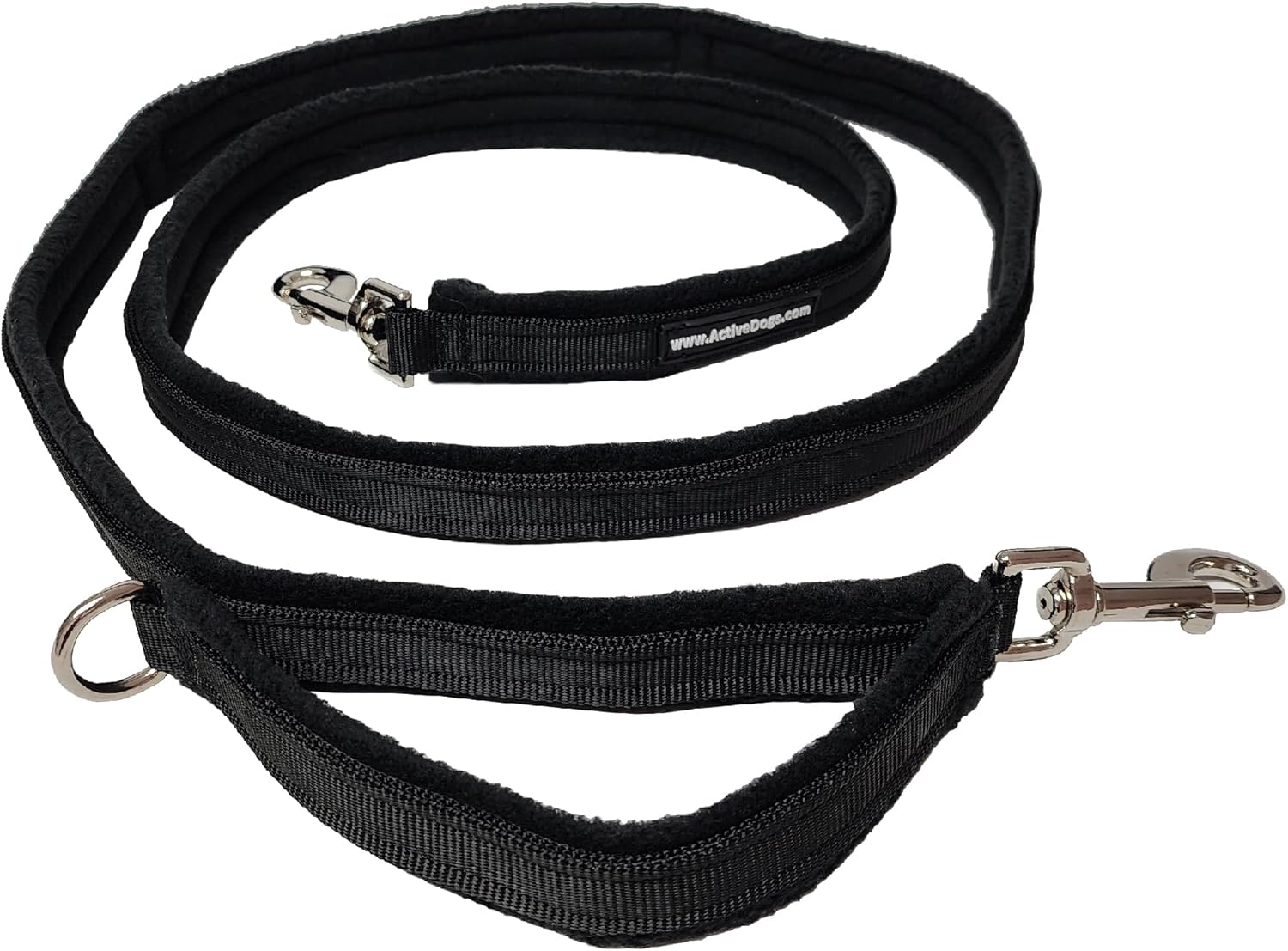 ActiveDogs Luxury Fleece Crossbody Dog Leash 6.5ft - Comfortable Hands Free Dog Leash with Adjustable Length, Durable Black Nylon & Built-in Handle - Wearable No Hands Dog Leash, Lime