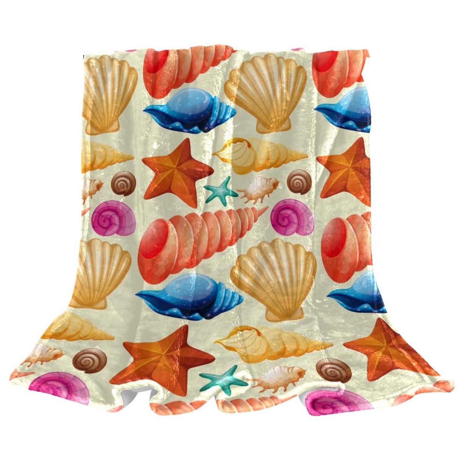 Couverture polaire contre le froid plaid chaud doux coquillage pour literie et sièges
