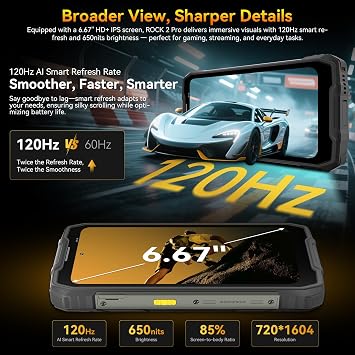 Blackview Rock 2 Pro 5G Rugged Phone Android 16, 15000mAh/33W Dual 400LM Camping Light, 32GB+256GB/2TB Rugged Smartphone Unlocked Gemini AI, 16MP+13MP 6.67 2.4K 120Hz Glove Mode/NFC