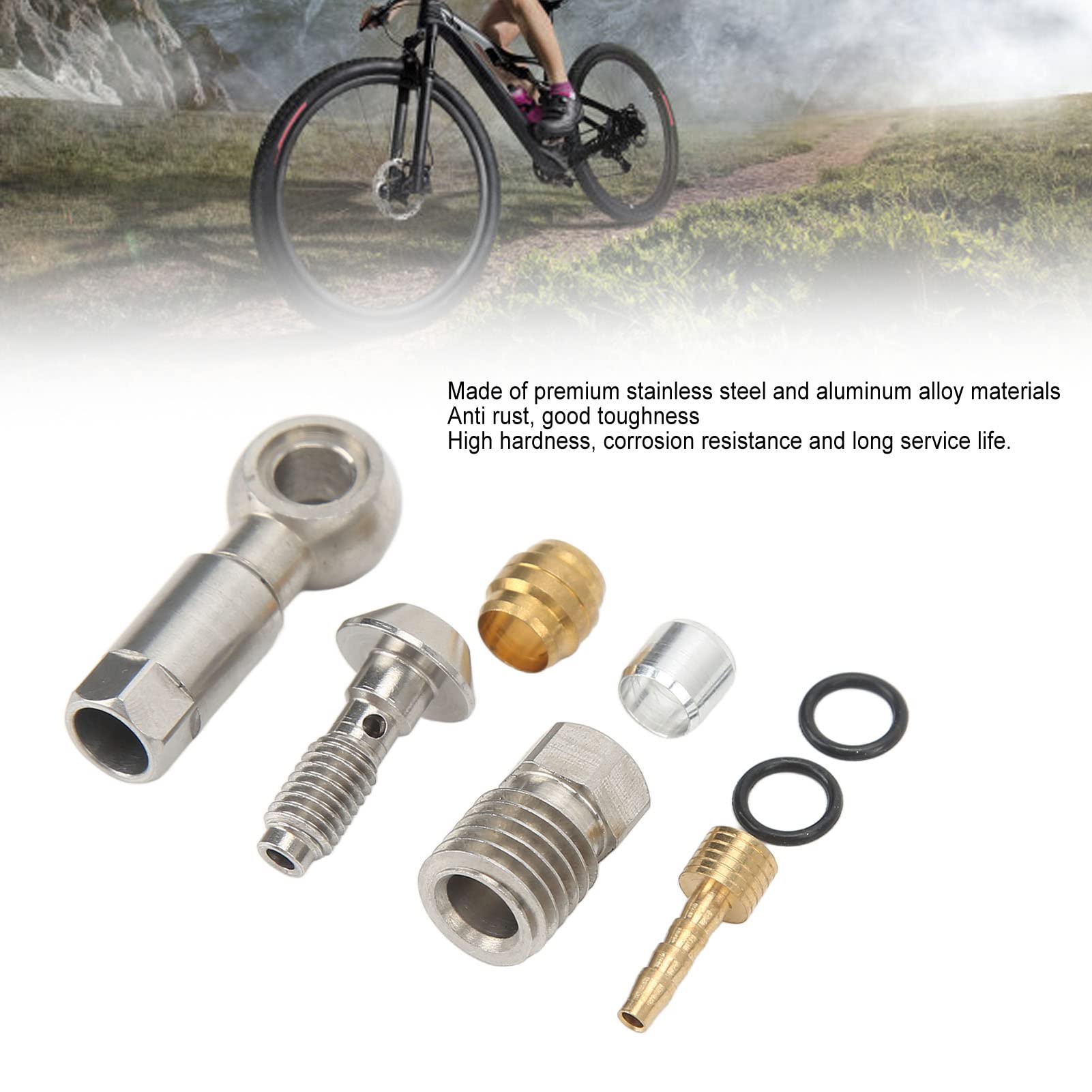 equlup Bikes Hydraulic Hose Olive Insert Set, Bikes Olive Hose Fittings Accessories Olive Hose Adapter Set for MT4 6 8 Olive Head Disc Brake Tubing