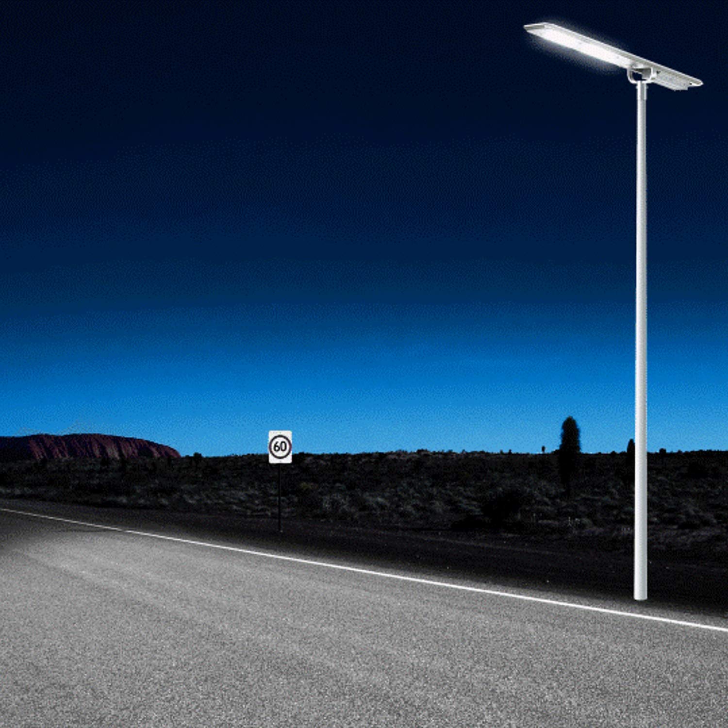 Solarna lampa uliczna 4000lm, LED x40, panel solarny 38.4W, czujnik ruchu i zmierzchowy