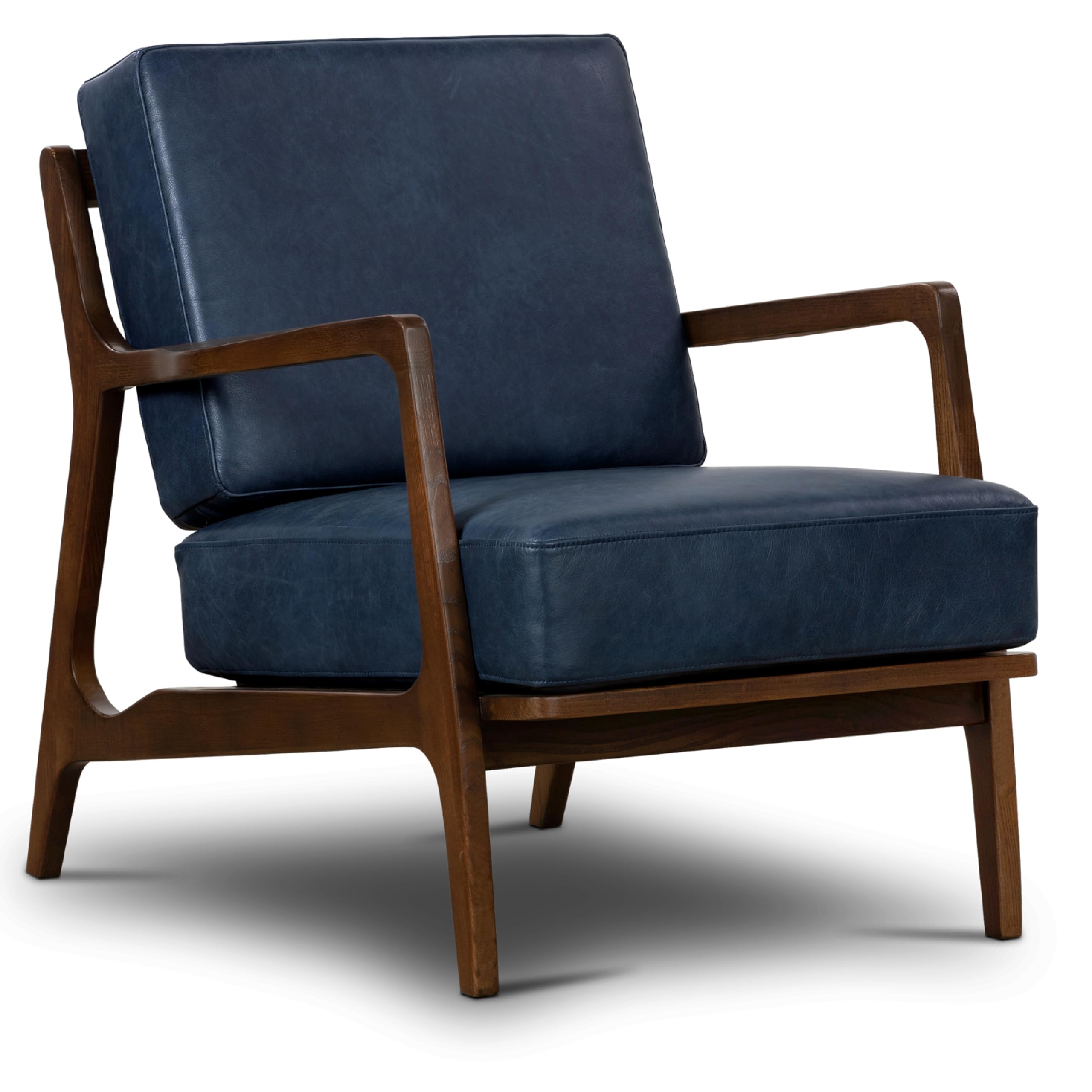 Poly and BARK Verity Leather Chair Midnight Blue