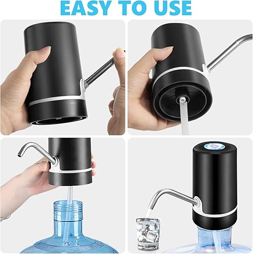 Miniatura 2 de Dispensador de agua de 5 galones recargable por USB portátil con batería, bomba automática de encendidoapagado para el hogar, oficina, campamento