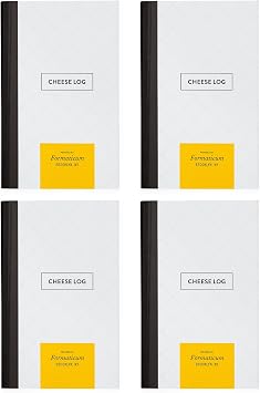 Formaticum Cheese Log & Pocket Journal - Must Have for Cheese Lovers for Making Cheese Notes and Journaling - Space for 55 entries - Cheese Book Measures 6 by 3.75 inch - QTY 4