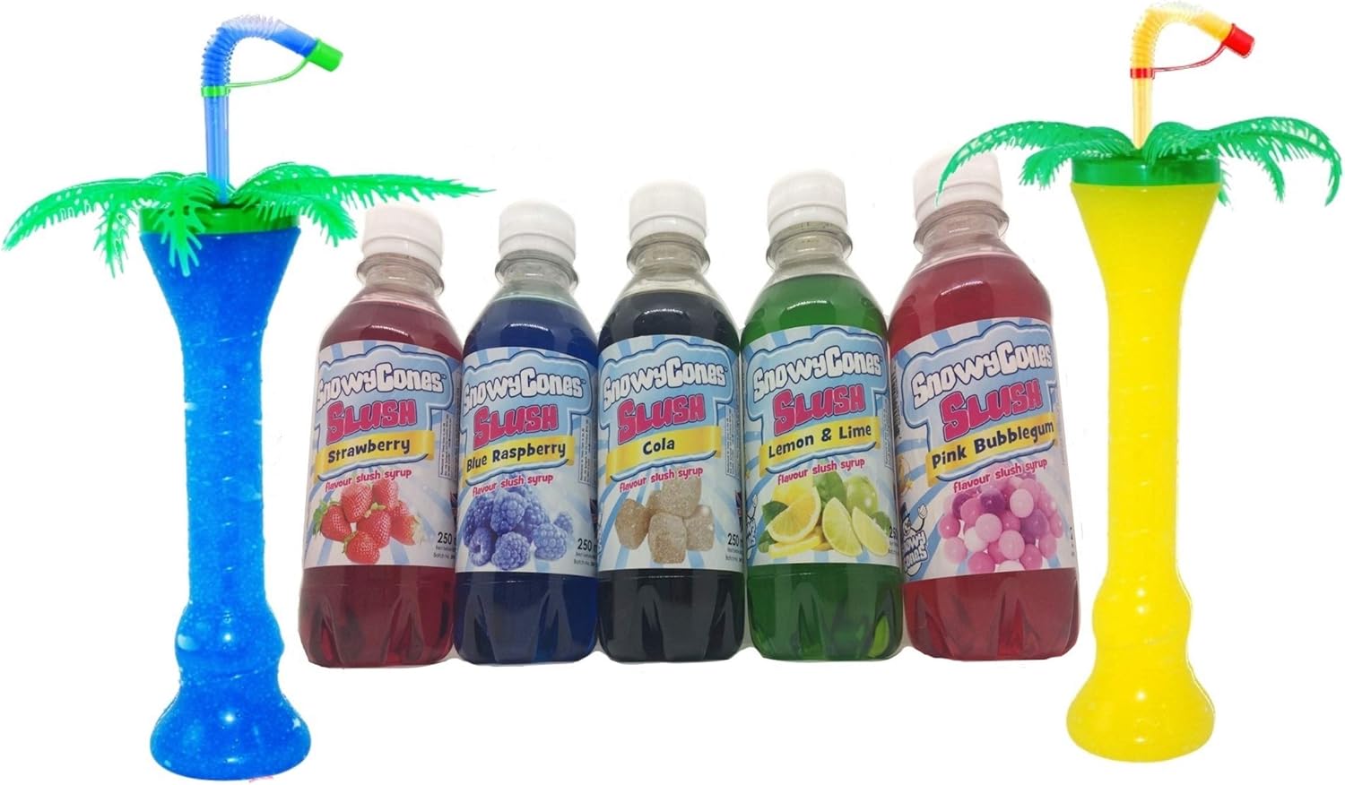 Snowycones Slush Puppy Syrup Slush Puppy 5 x 250 ml Plus 2 x Palm Tree