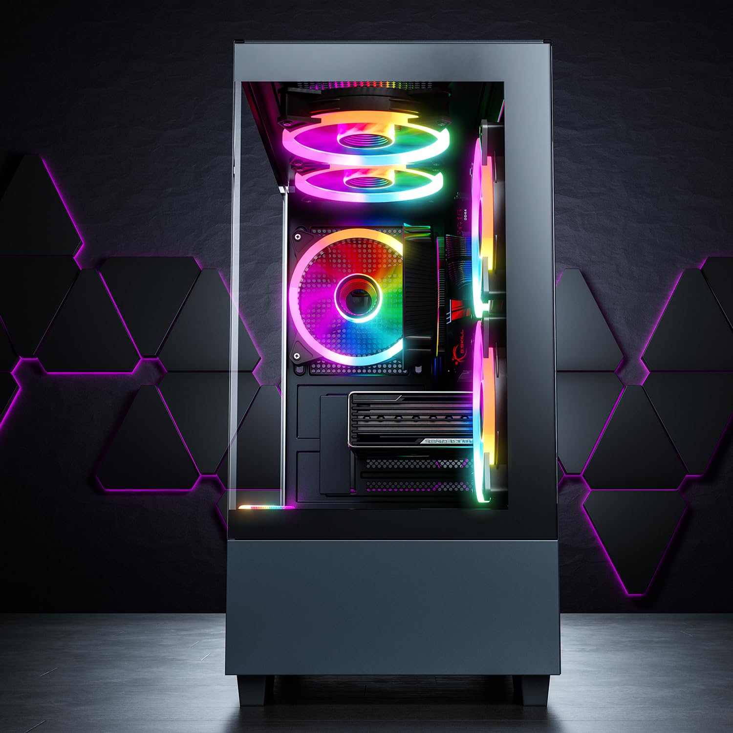 GameMachines Evolv - Gaming PC - AMD Ryzen 7 5700X - AMD Radeon RX 9060-1TB SSD - 16GB DDR4 - W-LAN - Win 11 Pro