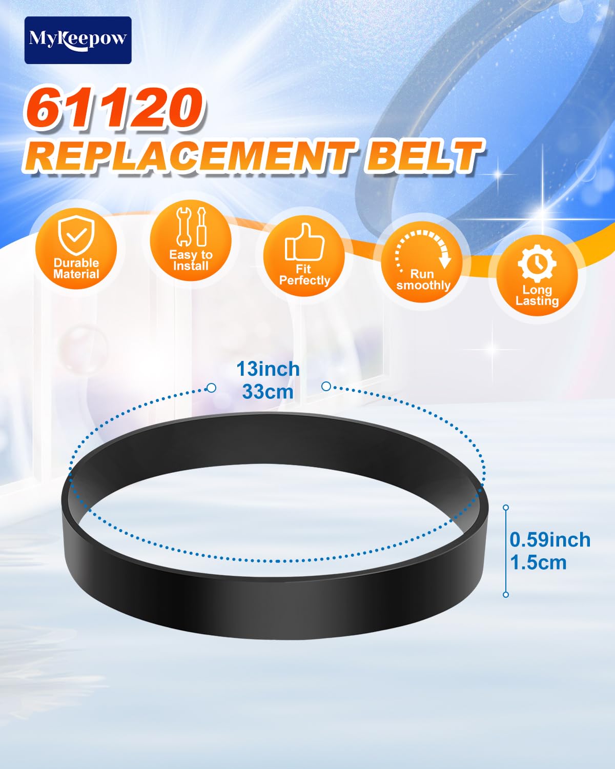 4 Pack Style U Vacuum Belts Compatible with Eureka Airspeed Vacuum
