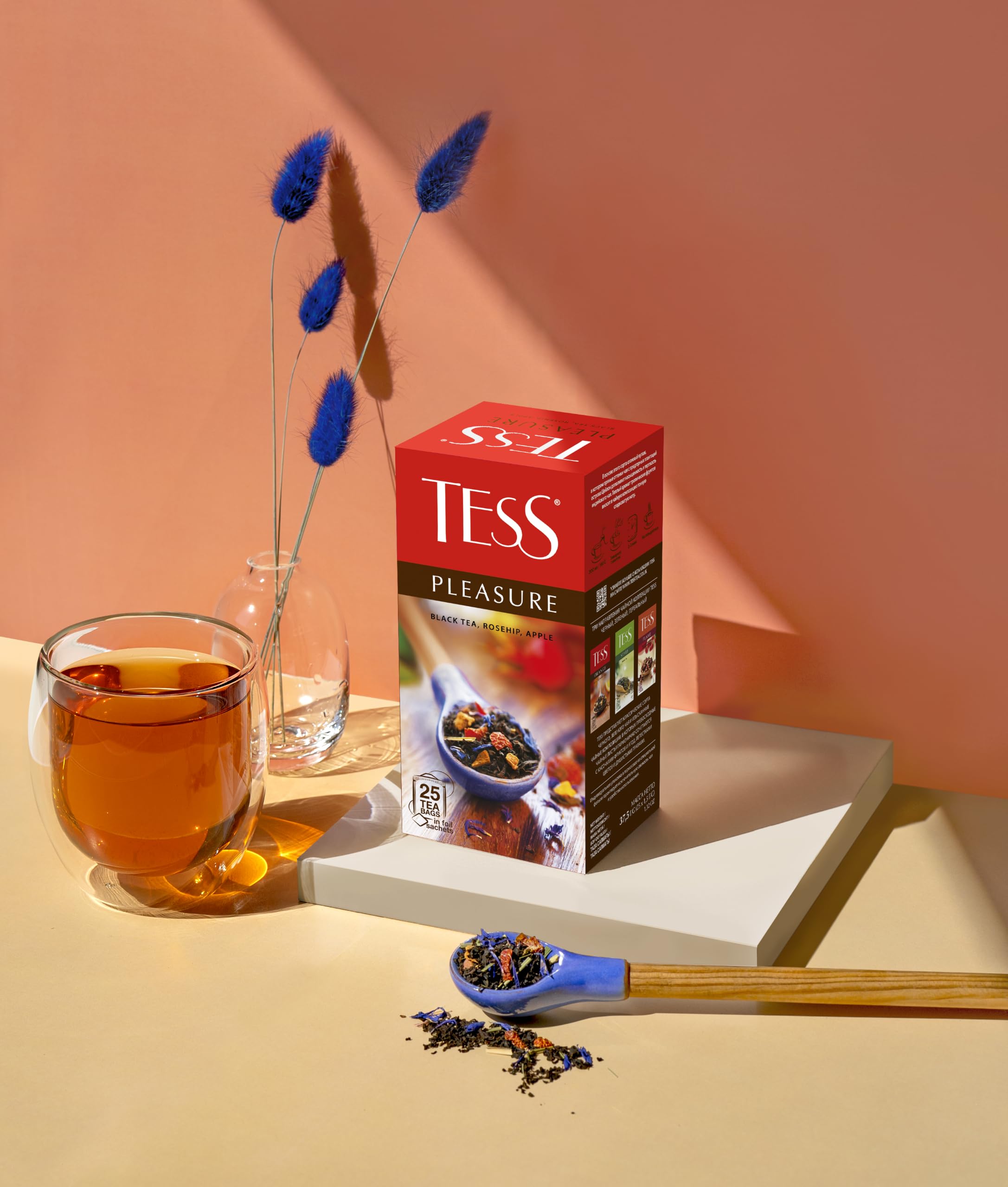 TESS PLEASURE 紅茶 2種セット Amazon.com : Tess Pleasure Black Tea Lemon Sorghum Apple Pieces