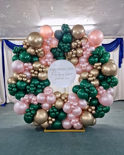 Miniatura 9 de Guirnalda de globos verdes y rosados, globos dorados de color verde oscuro, globos verdes y negros, kit de arco de globos verde metálico y rosa