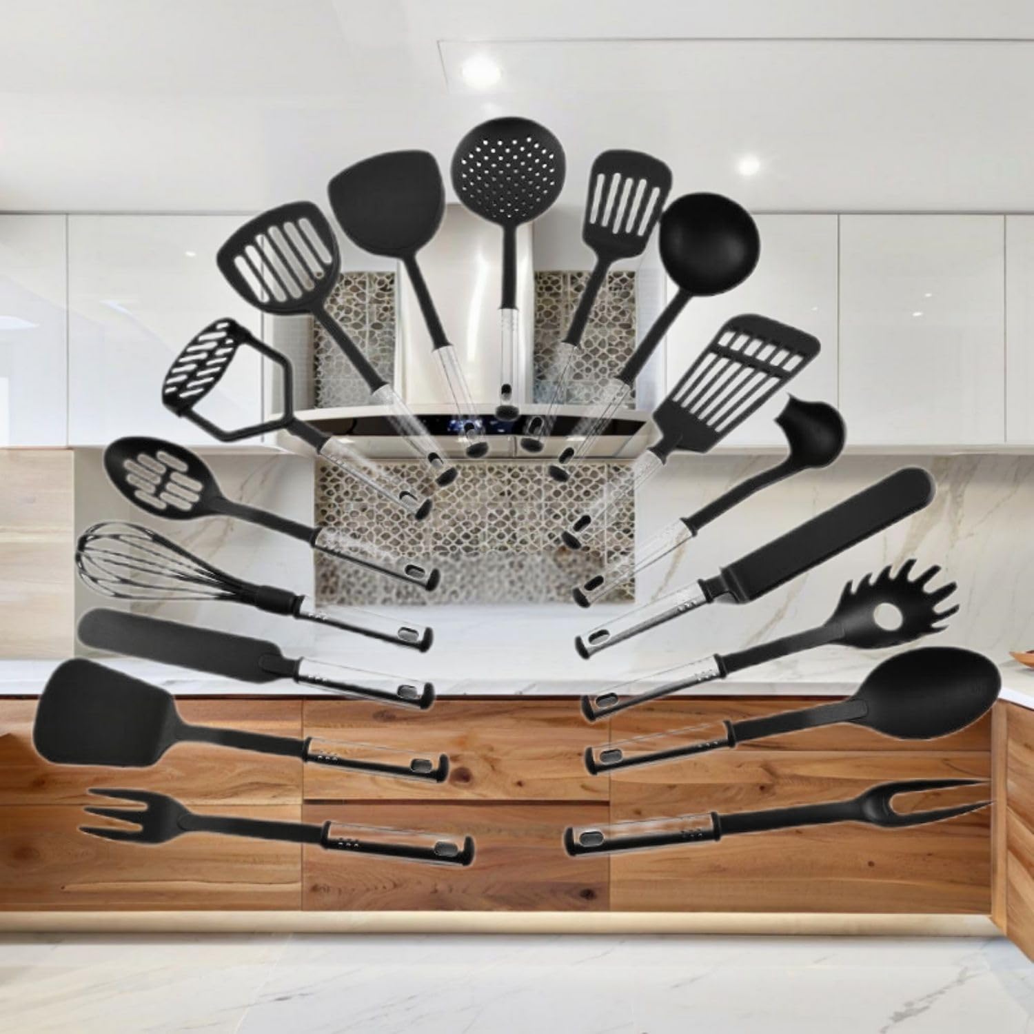 新款尼龙厨具系列 烹饪工具17件套尼龙厨具套装 厨房 Kitchen Gadgets, Cook Accessories 工具 KCookware Accessories - 996