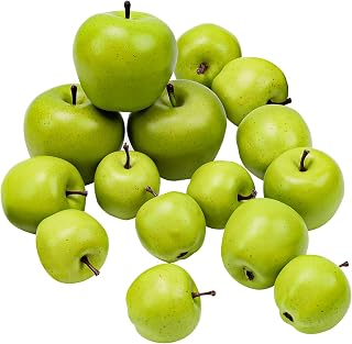 Meiwlong 15 manzanas artificiales de espuma de plástico para decoración de manzanas de imitación de manzanas, decoración del hogar, casa, fiesta, cocina, fotografía, decoración de boda, color verde