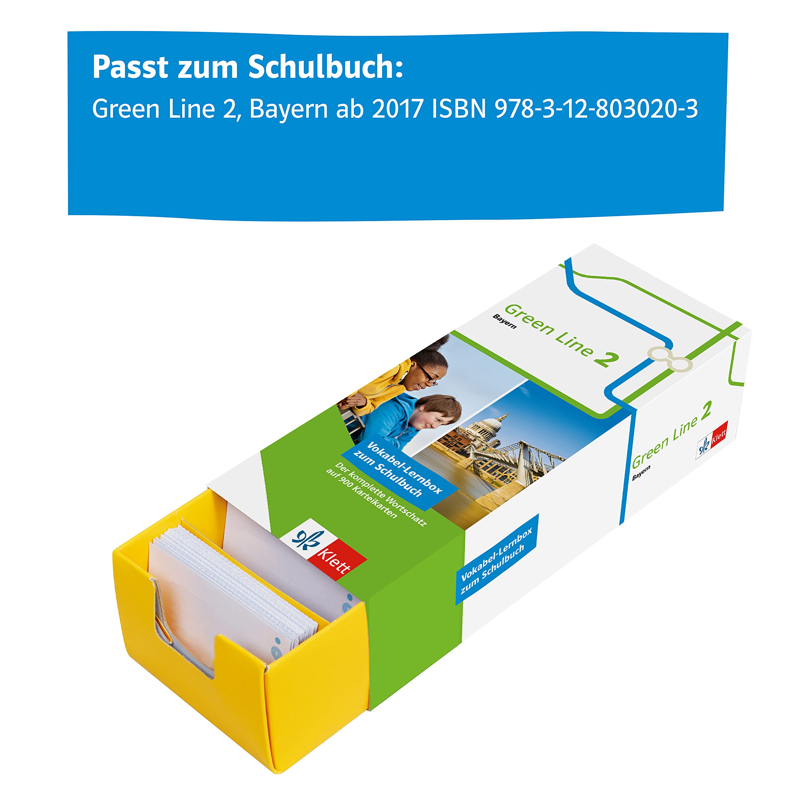 Klett Green Line 2 Bayern Klasse 6 - Vokabel-Lernbox zum Schulbuch: Englisch passend zum Lehrwerk üben (Green Line. Ausgabe für Bayern ab 2017)
