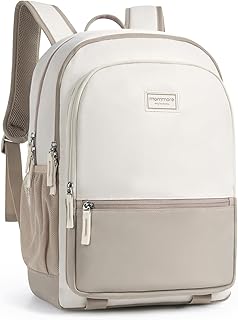 mommore School Backpack 3 Large Compartments Work Bookbag Water Resistant Lightweight Backpacks Casual Travel Backpack