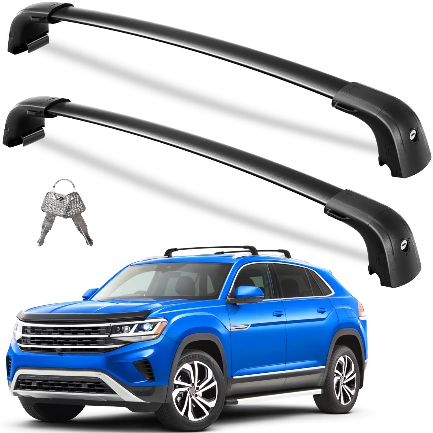 Roof Rack Cross Bars 220lbs Compatible with Volkswagen VW Atlas Cross Sport 2020-2026(Not for Atlas), Heavy Duty Aluminum Lockable Roof Rails Crossbars Carrier Luggage