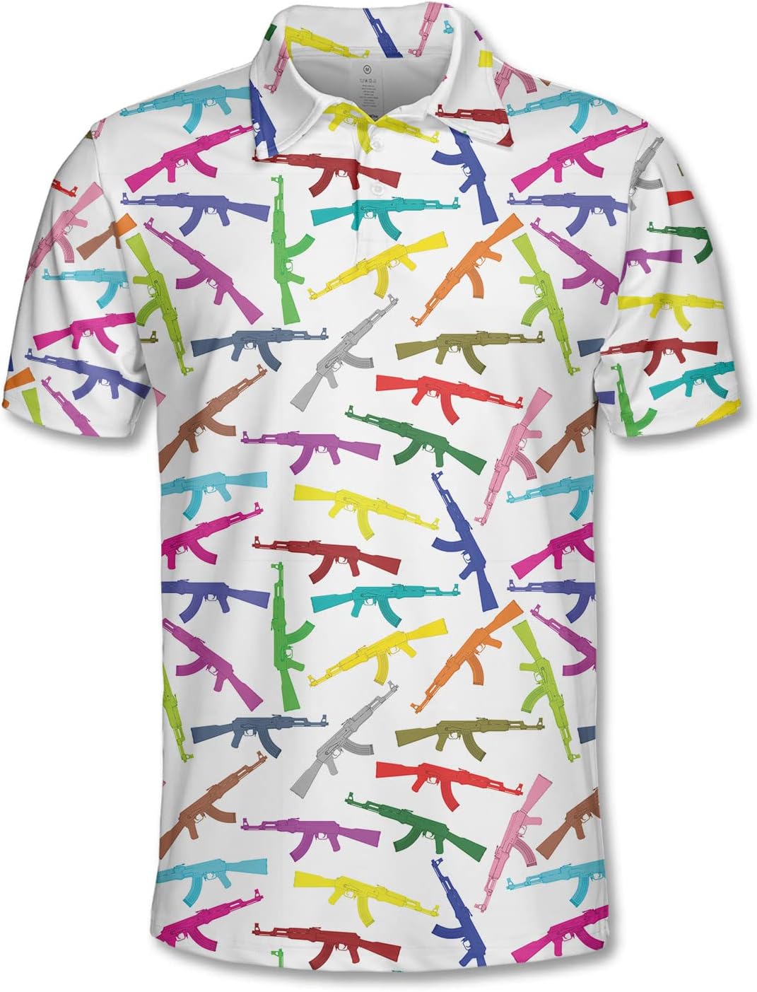 Funny Gun Polo Shirts for Mens Women, Summer Beach Gun Shirts Short Sleeve, Cool with Men's Gun Polo Shirts S28