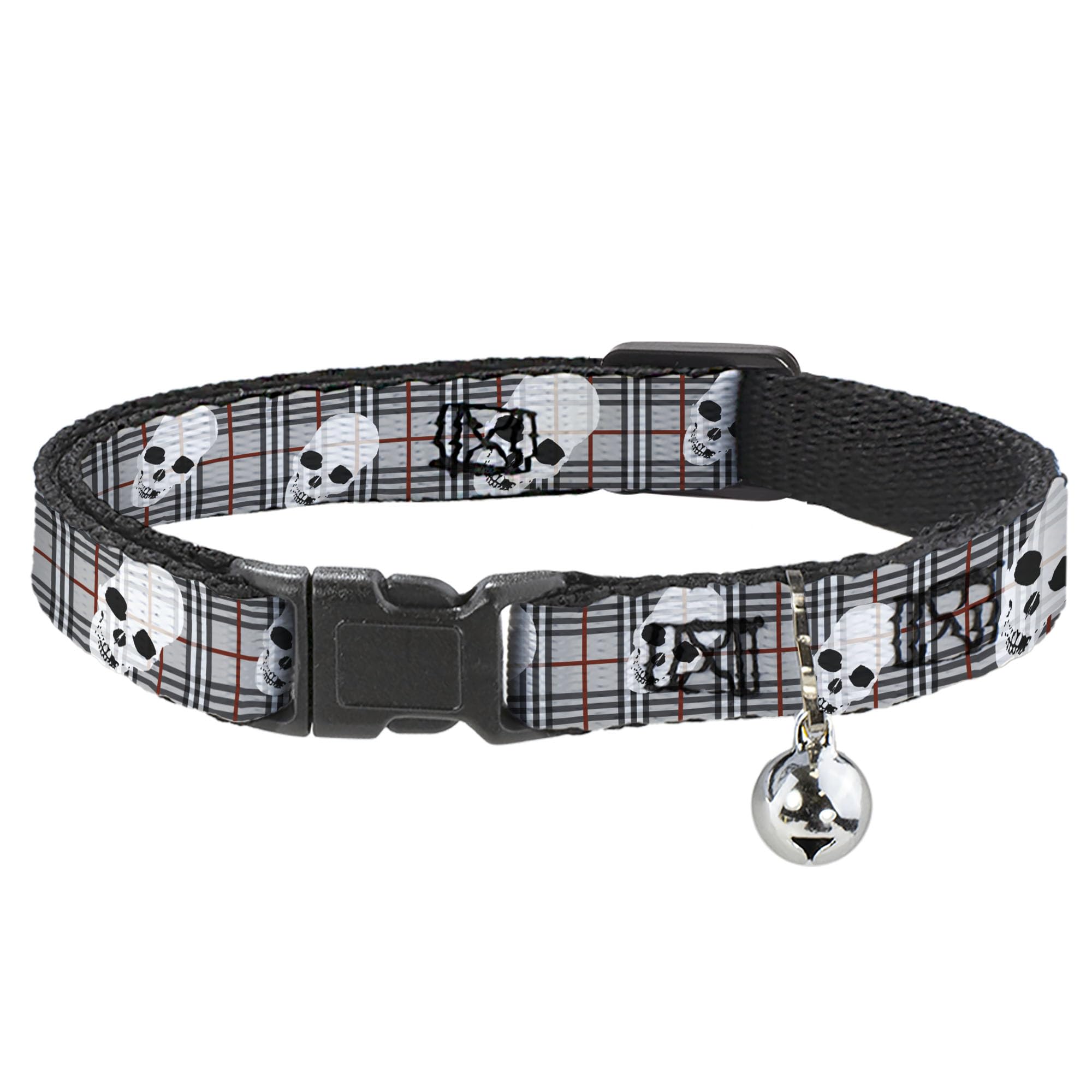 Collier pour chat breakaway Buckle Down réglable 8-30 cm motif têtes de mort