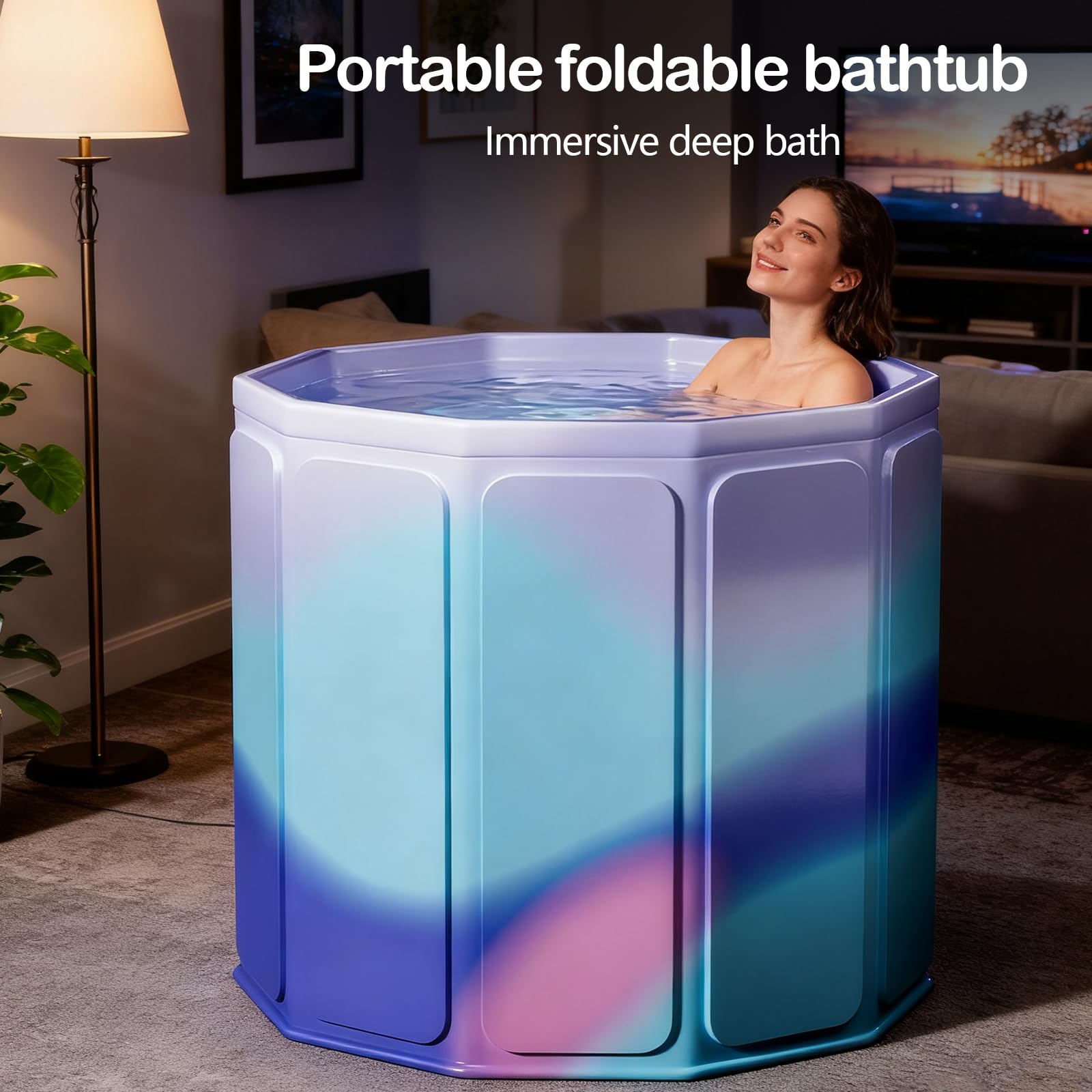 Vasca Da Bagno Pieghevole, 80x70 cm (LxA) Vasca Da Bagno Portatile Per Bagni Caldi E Freddi Per Piccoli Bagni Doccia Spa E Benessere Bagno Di Ghiaccio Vasca Di Ghiaccio Per Adulti