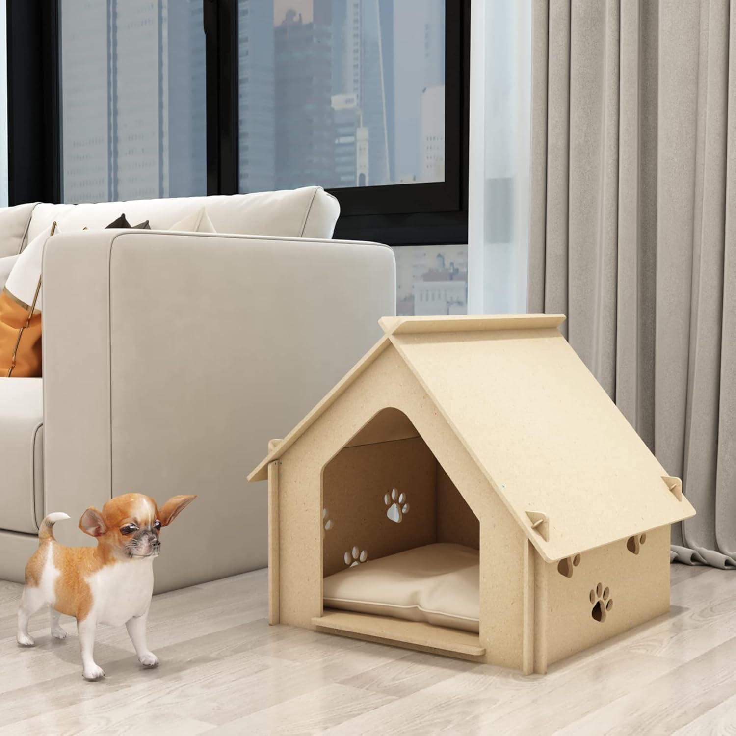 Geschlossenes Hundebett - Kuscheliges Haustierhaus Für Kleine & Mittlere Hunde