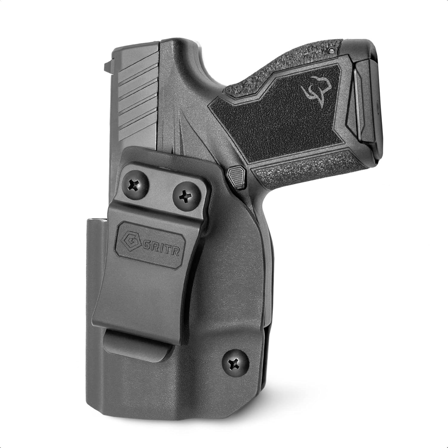 GRITR IWB Kydex Right/Left Hand Gun Holster Compatible with Taurus GX4 with 1.5" Belt Clip, Open Bottom, Optic Cut, Adjustable Retention