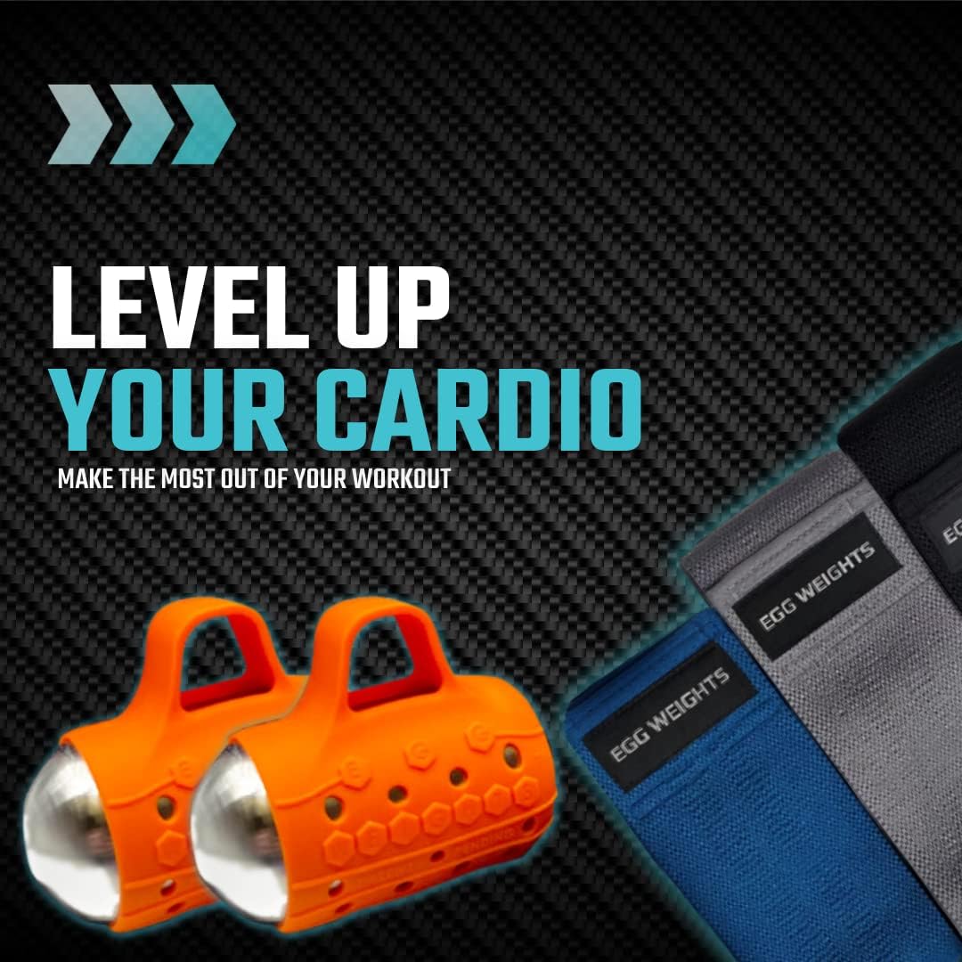 Egg Weights Cardio Max 3.0 lb Hand Dumbbell Set of 2 (1.5 lb Each Egg Weight) + Fabric Resistance Bands Set of 3 for Fitness, Workout, Shadowboxing, Yoga, and More for Men and Women