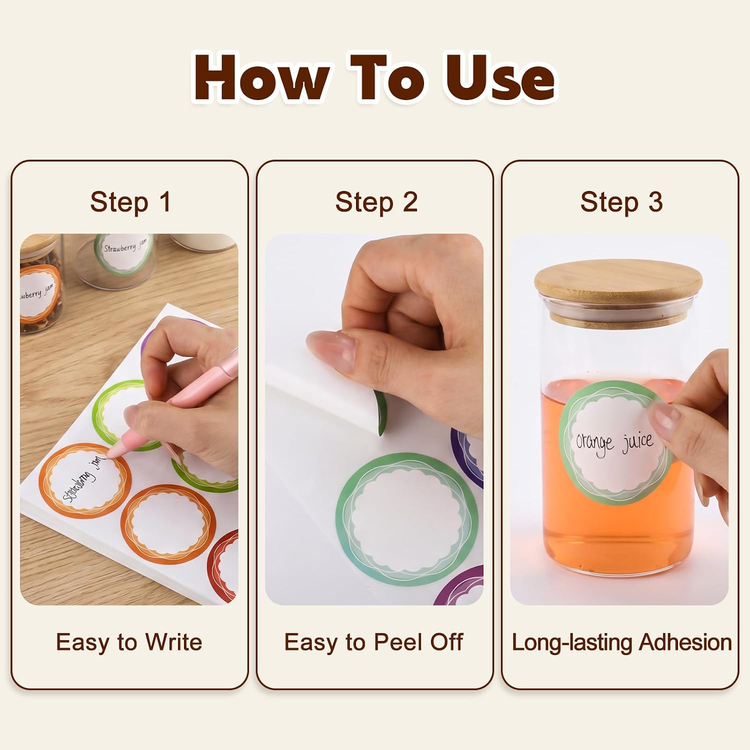 360 Pcs Canning Jar Labels, 2 Inch Round Removable Stickers, 6 Colors image 4