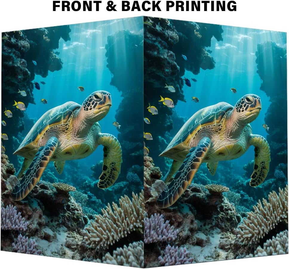 Custom Printed Folders with Pockets – 9x12 inches Thick Personalized Presentation Folders – 5 Pack