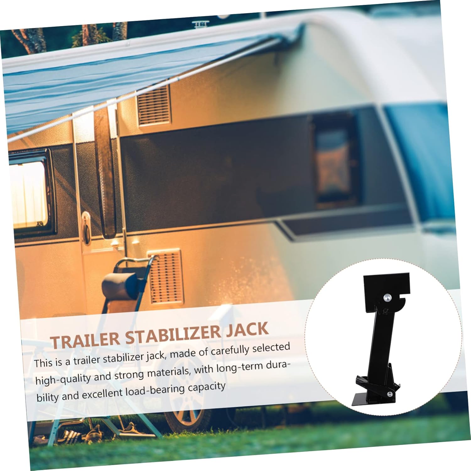 GLEAVI 2Pcs Heavy Duty Rv Support Stabilizer Jack for Trailer Black Parking Jack Stands for Camper Maintenance and Leveling